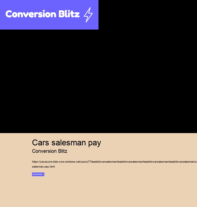 cars salesman pay Conversion Blitz leads for car salesman