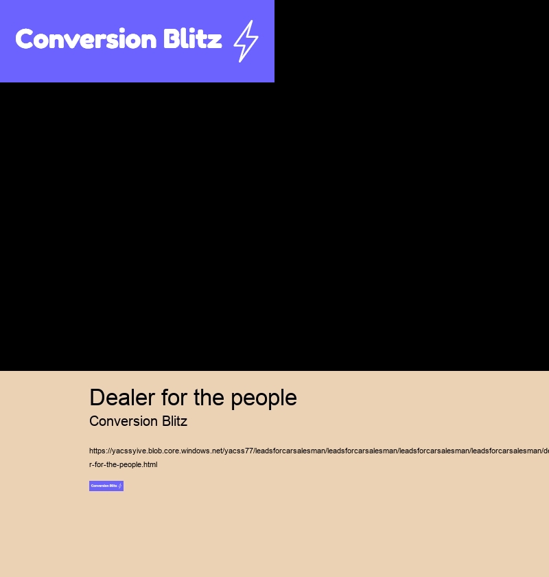 dealer for the people Conversion Blitz leads for car salesman